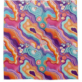 Funky Abstrakt Geode Agate Pattern Bad Duschvorhang