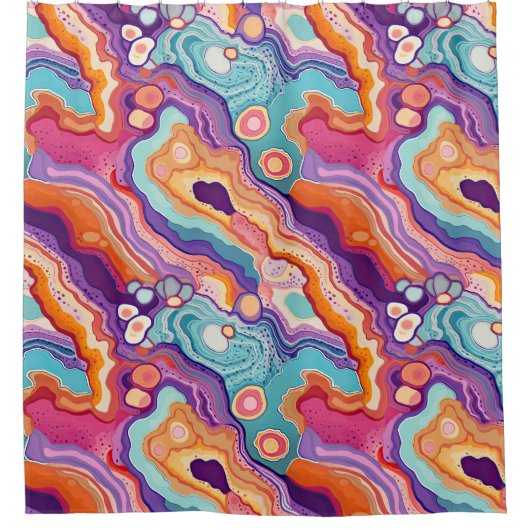 Funky Abstrakt Geode Agate Pattern Bad Duschvorhang (Vorderseite)