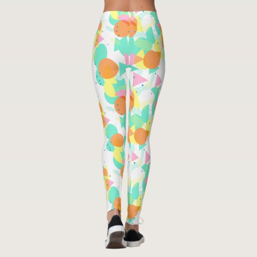 Funky Abstrakt Geometric Angesagt 50er Pattern Leggings (Rückseite)