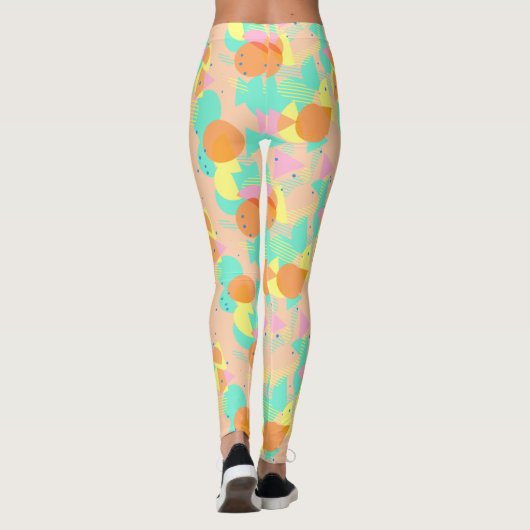 Funky Abstrakt Geometry Angesagtes 50er-Muster Leggings (Rückseite)