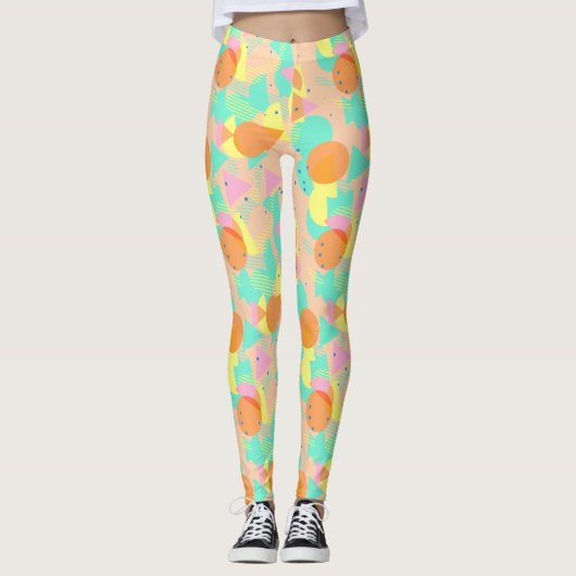 Funky Abstrakt Geometry Angesagtes 50er-Muster Leggings (Vorderseite)