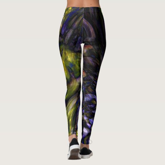 Funky Abstrakt Glass Art Colour Splash Modernes Gl Leggings (Rückseite)