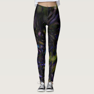 Funky Abstrakt Glass Art Colour Splash Modernes Gl Leggings