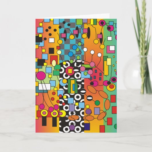 Funky Abstrakt Greeting Card Karte (Vorderseite)
