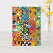 Funky Abstrakt Greeting Card Karte (Gelbe Blume)