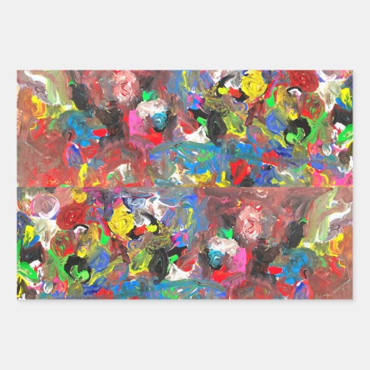 Funky Abstrakt Joyful Colorful Geschenkpapier Set (Vorderseite 3)