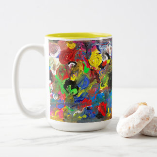 Funky Abstrakt Joyful Colorful Zweifarbige Tasse