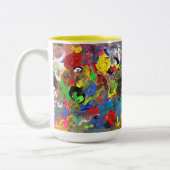Funky Abstrakt Joyful Colorful Zweifarbige Tasse (Links)