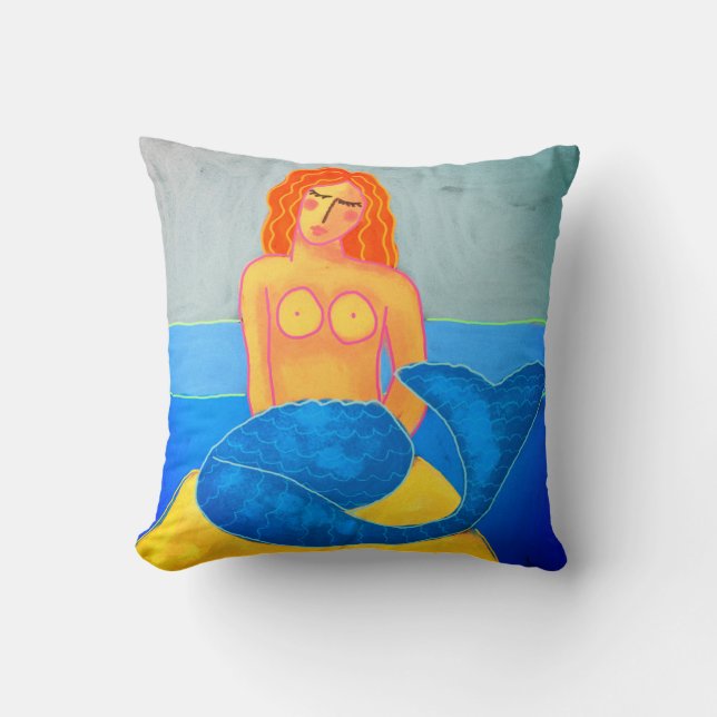 Funky Abstrakt Mermaid Kissen (Vorderseite)