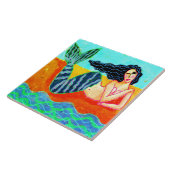 Funky Abstrakt Mermaid Painting Fliese (Seite)
