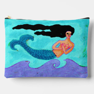 Funky Abstrakt Mermaid Painting Zubehörtasche