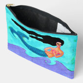 Funky Abstrakt Mermaid Painting Zubehörtasche (Offen)
