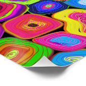 Funky Abstrakt Oil Painted Circles Poster (Ecke)