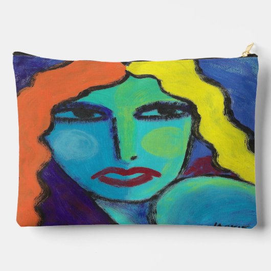 Funky Abstrakt Painting Zubehörtasche (Rückseite)