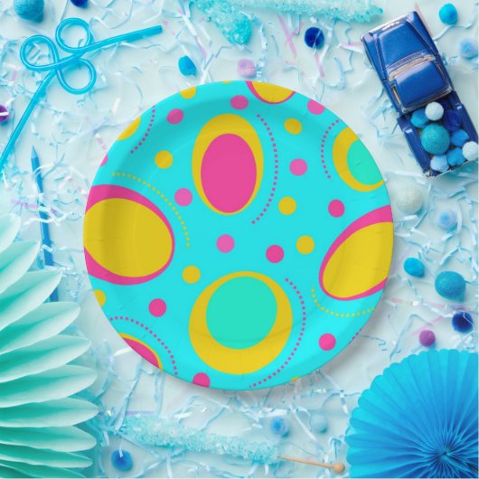 Funky Abstrakt Pattern Pappteller (Party)