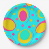 Funky Abstrakt Pattern Pappteller (Vorderseite)