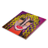 Funky Abstrakt Portrait einer Frau Fliese (Seite)