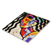 Funky Abstrakt Portrait einer Frau Fliese (Seite)