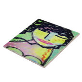 Funky Abstrakt Portrait einer Frau Fliese (Seite)
