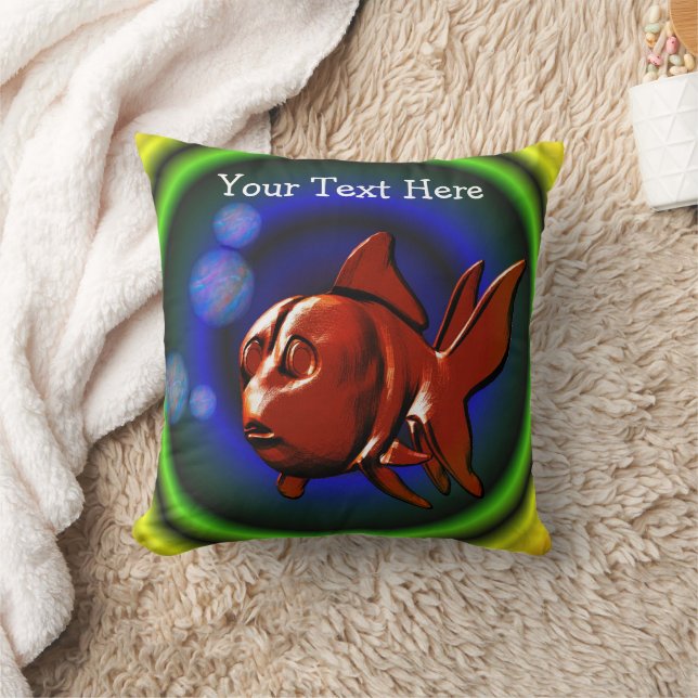 Funky Abstrakt Red Goldfish Personalisiert Kissen (Decke)