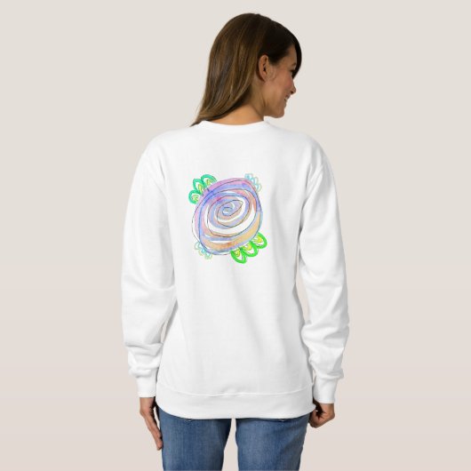 Funky Abstrakt Rose Wearable Art Sweatshirt (Schwarz voll)