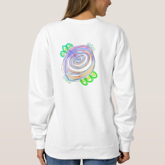 Funky Abstrakt Rose Wearable Art Sweatshirt (Rückseite)