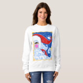 Funky Abstrakt Santa Christmas Art to Wear Sweatshirt (Vorne ganz)