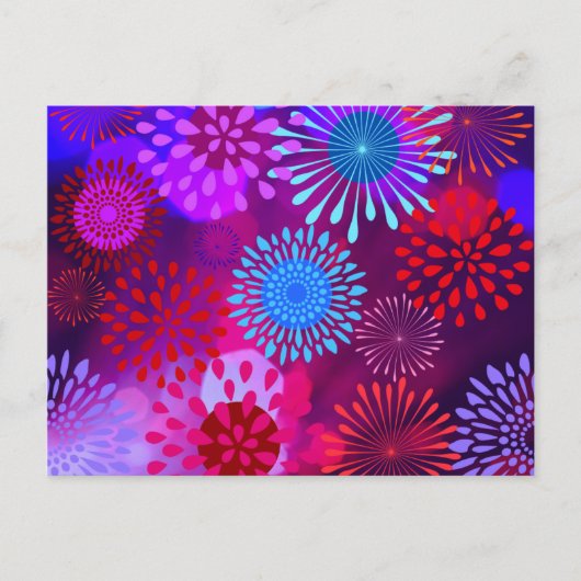 Funky Abstrakt Sparkle Shine Blume Petals Postkarte (Vorderseite)