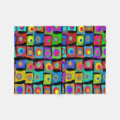 Funky Abstrakt Squares Fleece Blanket (Vorderseite (Horizontal))