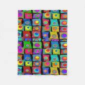 Funky Abstrakt Squares Fleece Blanket (Vorderseite)