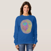 Funky Abstrakt Sun Face Wearable Art Sweatshirt (Vorne ganz)