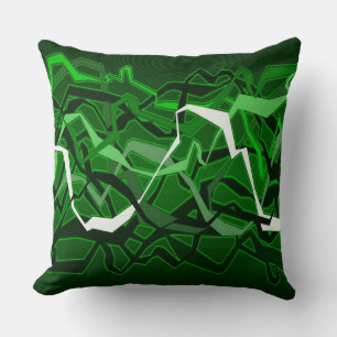Funky Abstrakt Waves Green Kissen