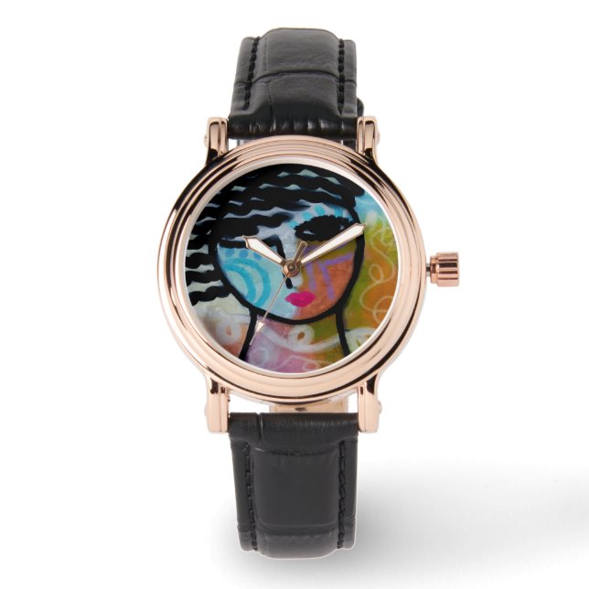 Funky Abstrakt Wearable Art Armbanduhr (Vorderseite)