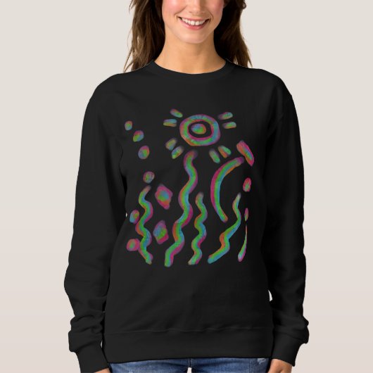 Funky Abstrakt Wearable Art Sweatshirt (Vorderseite)