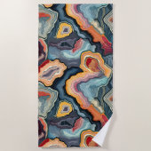 Funky Abstrakte Agate Geode Pattern Strandtuch (Vorderseite)