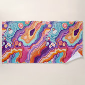 Funky Abstrakte Agate Geode Pattern Strandtuch (Vorderseite)
