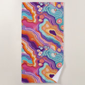 Funky Abstrakte Agate Geode Pattern Strandtuch (Vorderseite)