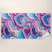 Funky Abstrakte Agate Geode Pattern Strandtuch (Vorderseite)