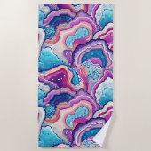 Funky Abstrakte Agate Geode Pattern Strandtuch (Vorderseite)