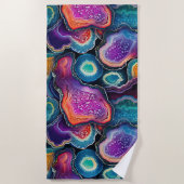 Funky Abstrakte Agate Geode Pattern Strandtuch (Vorderseite)
