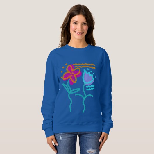 Funky Abstrakte Blume Art to Wear Sweatshirt (Vorne ganz)