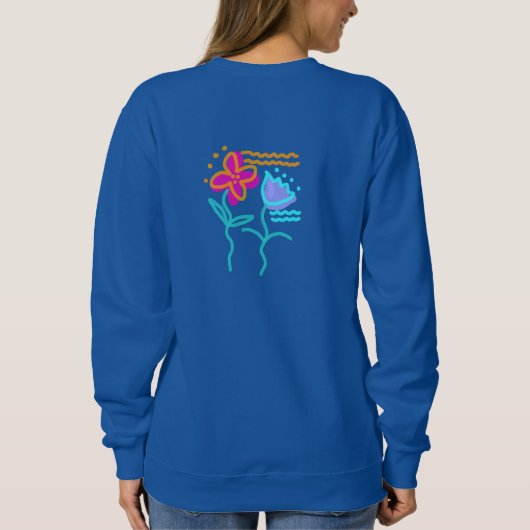 Funky Abstrakte Blume Art to Wear Sweatshirt (Rückseite)