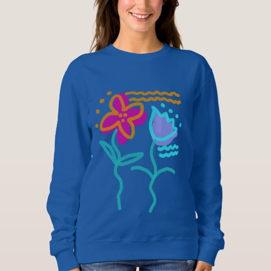 Funky Abstrakte Blume Art to Wear Sweatshirt (Vorderseite)