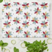 Funky Abstrakte Blume Mitte des Jahrhunderts Geschirrtuch (Gefaltet)