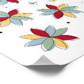 Funky Abstrakte Blume Mitte des Jahrhunderts Poster (Ecke)