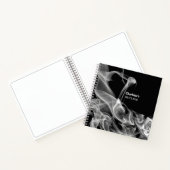 Funky Abstrakte Schwarz-weiße Rauchwolke Notizblock (Innenseite)