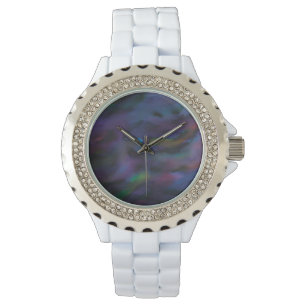 Funky abstrakte Smokey-Purpurfarben Armbanduhr