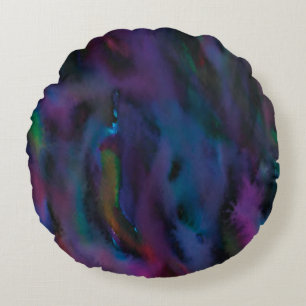 Funky abstrakte Smokey-Purpurfarben Rundes Kissen