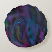 Funky abstrakte Smokey-Purpurfarben Rundes Kissen (Rückseite)