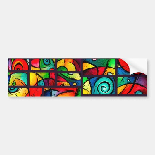 Funky abstrakte Wirble Kunst Autoaufkleber (Vorne)